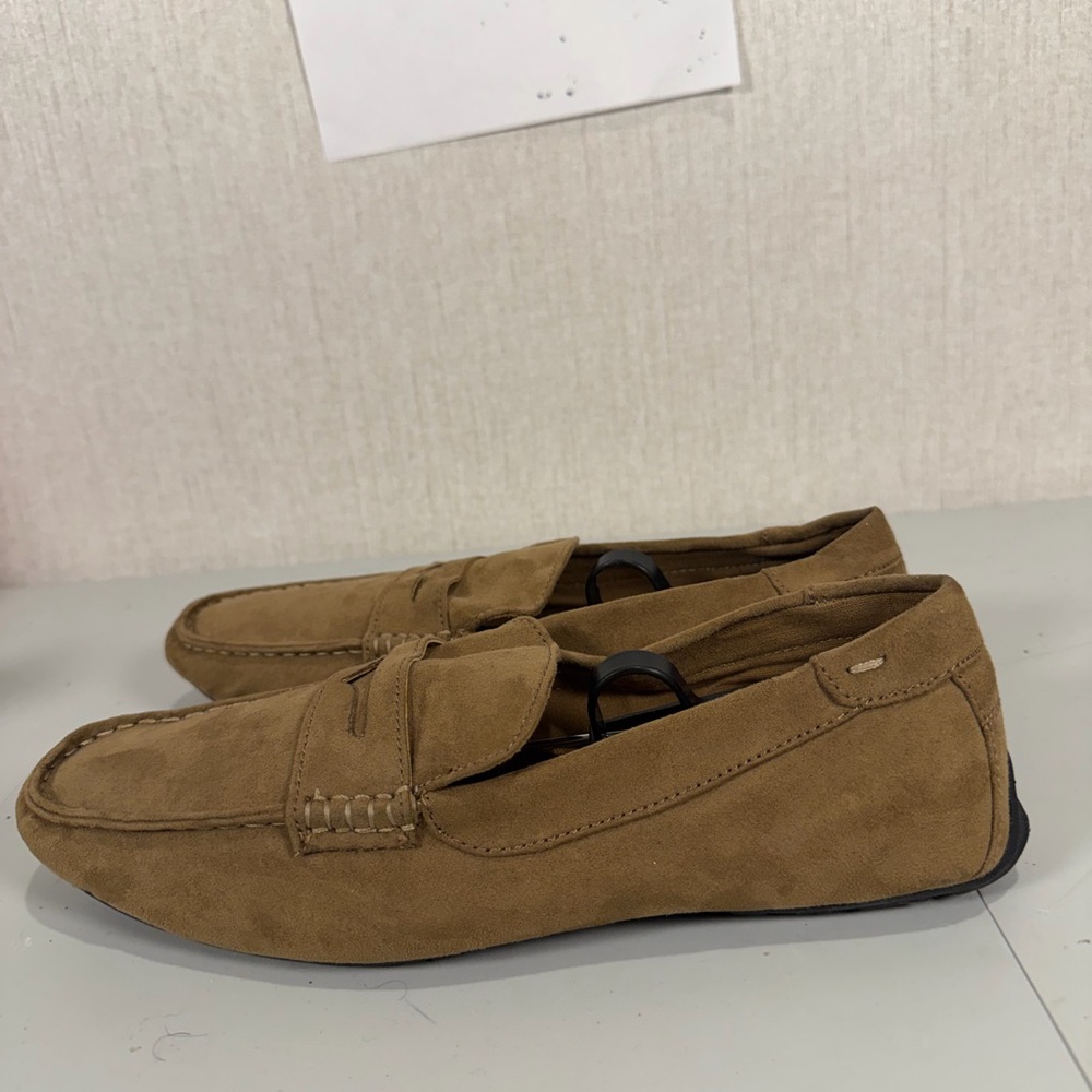 H&M Mens size 8.5 brown Suede Loafers Slip-On eur 41‎